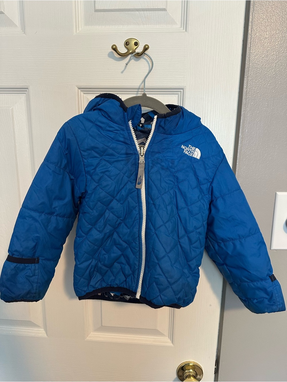 The North Face Royal Blue Quilted Hooded Jacket